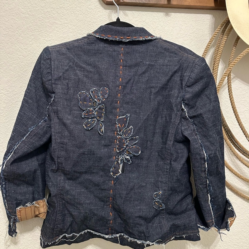 🧵 Emil Rutenberg RARE Deconstructed Denim Blazer 🧥